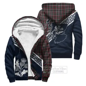 Borthwick Tartan Sherpa Hoodie Featuring Thistle and Scotland Map