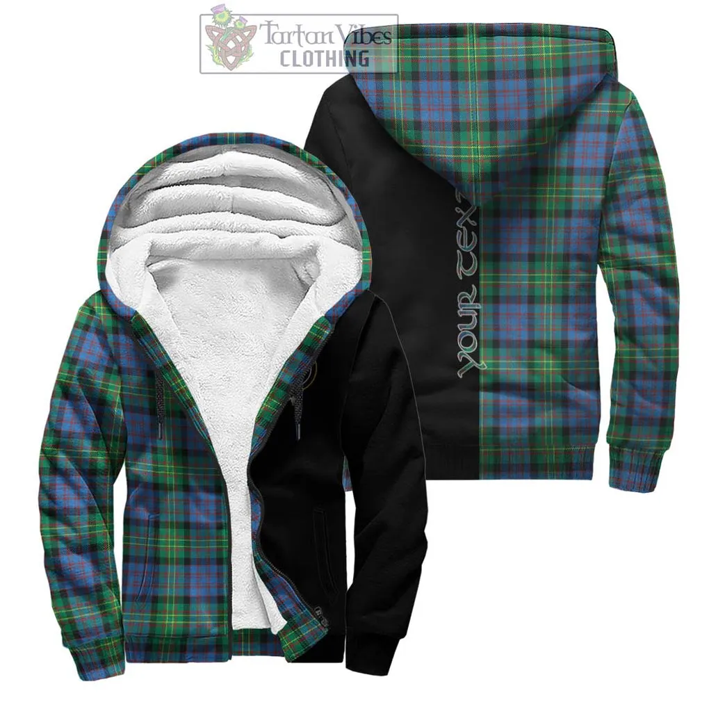 Bowie Ancient Tartan Sherpa Hoodie with Family Crest and Half Of Me Style