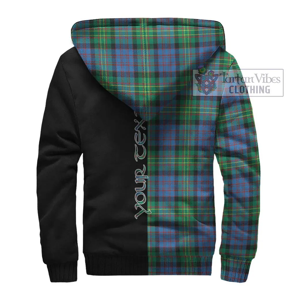 Bowie Ancient Tartan Sherpa Hoodie with Family Crest and Half Of Me Style