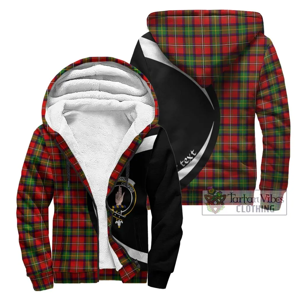 Boyd Tartan Sherpa Hoodie with Family Crest Circle Style