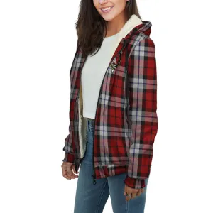 Brodie Dress Tartan Sherpa Hoodie with Family Crest