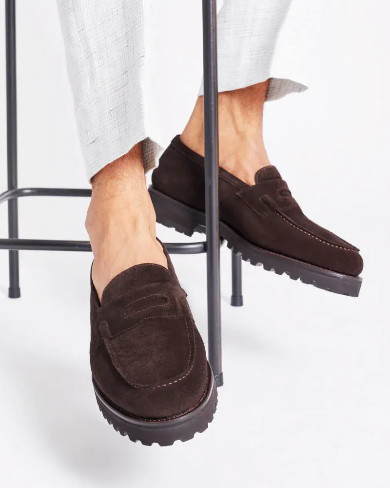 Brown Suede Lightweight Penny Loafer