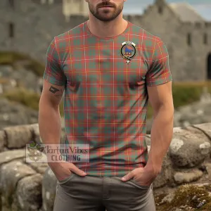 Bruce Ancient Tartan Cotton T-Shirt with Family Crest