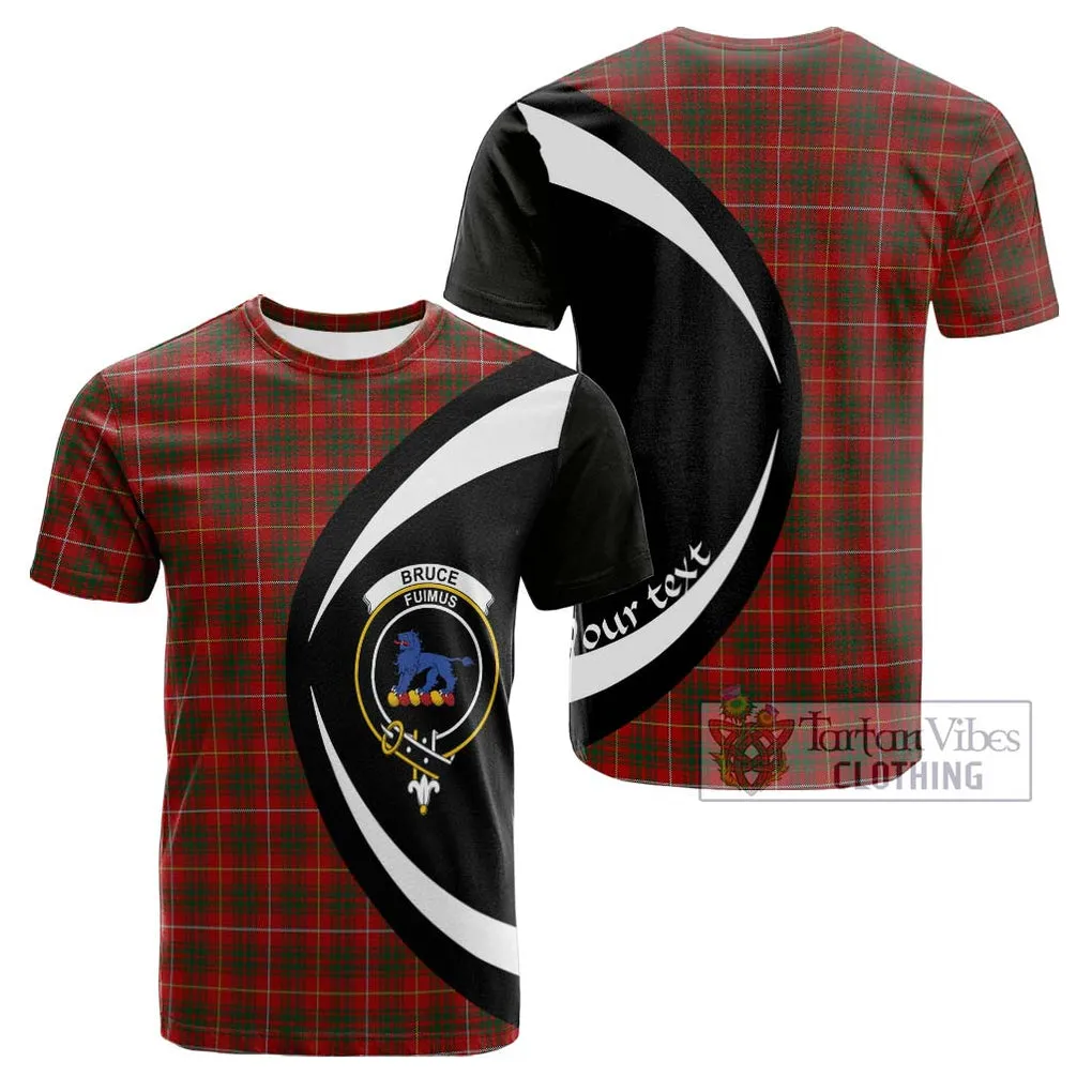 Bruce Tartan Cotton T-shirt with Family Crest Circle Style