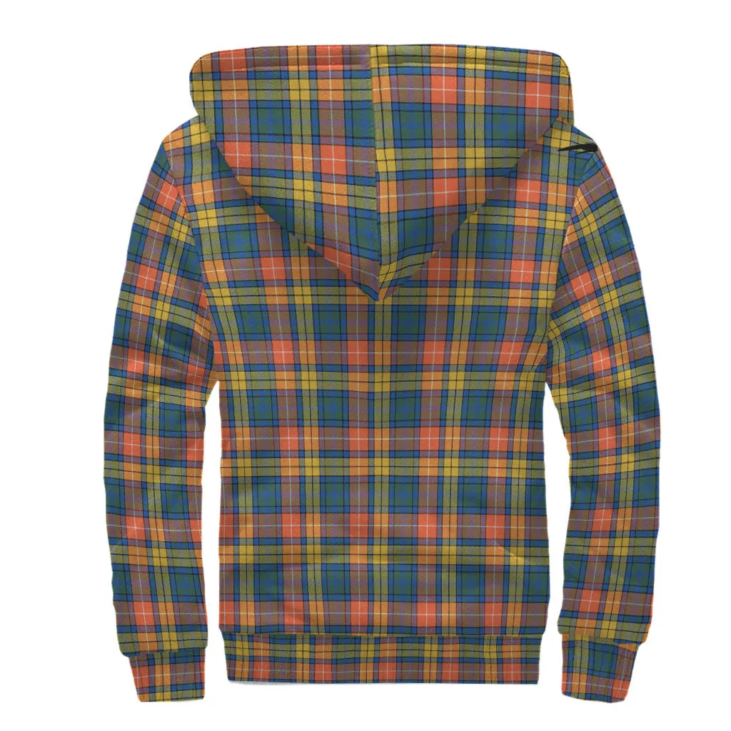 Buchanan Ancient Tartan Sherpa Hoodie with Family Crest