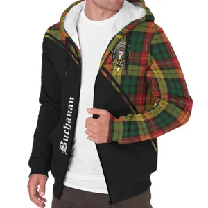 Buchanan Tartan Sherpa Hoodie with Family Crest Curve Style