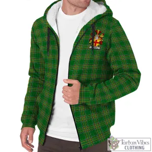 Burgh Irish Clan Tartan Sherpa Hoodie with Coat of Arms