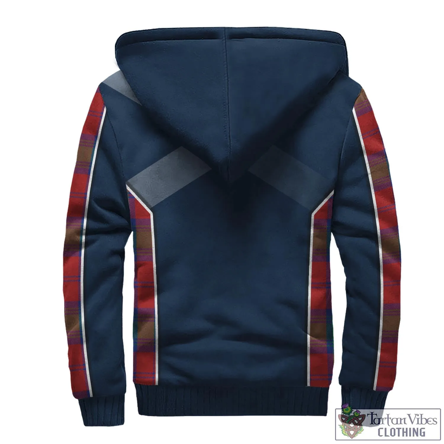 Byres (Byses) Tartan Sherpa Hoodie with Family Crest and Scottish Thistle Vibes Sport Style