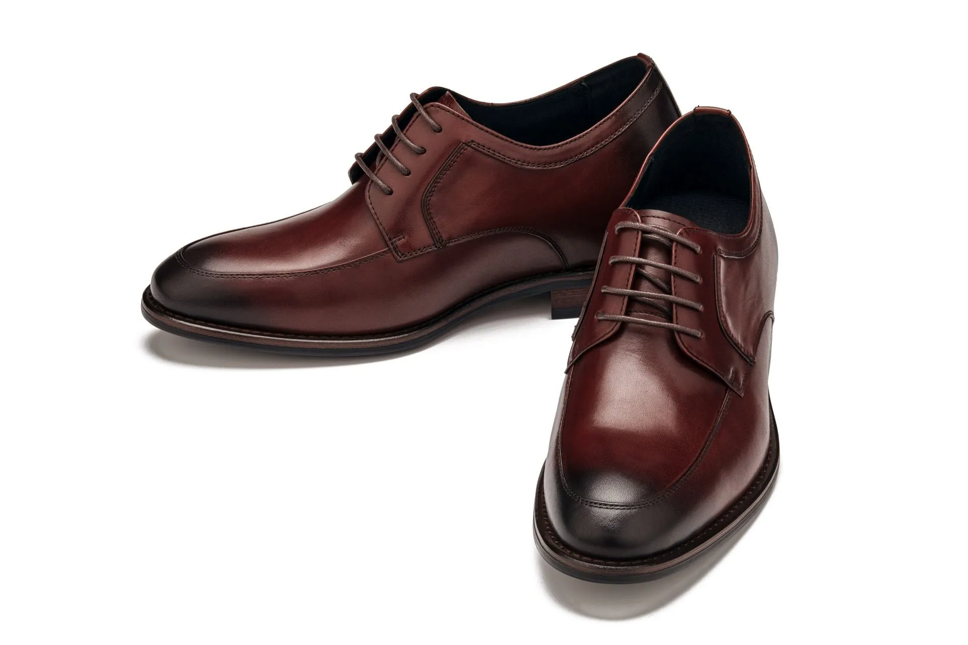 CALTO - Y7427 - 2.8 Inches Taller (Rust Brown) - Dress Oxford