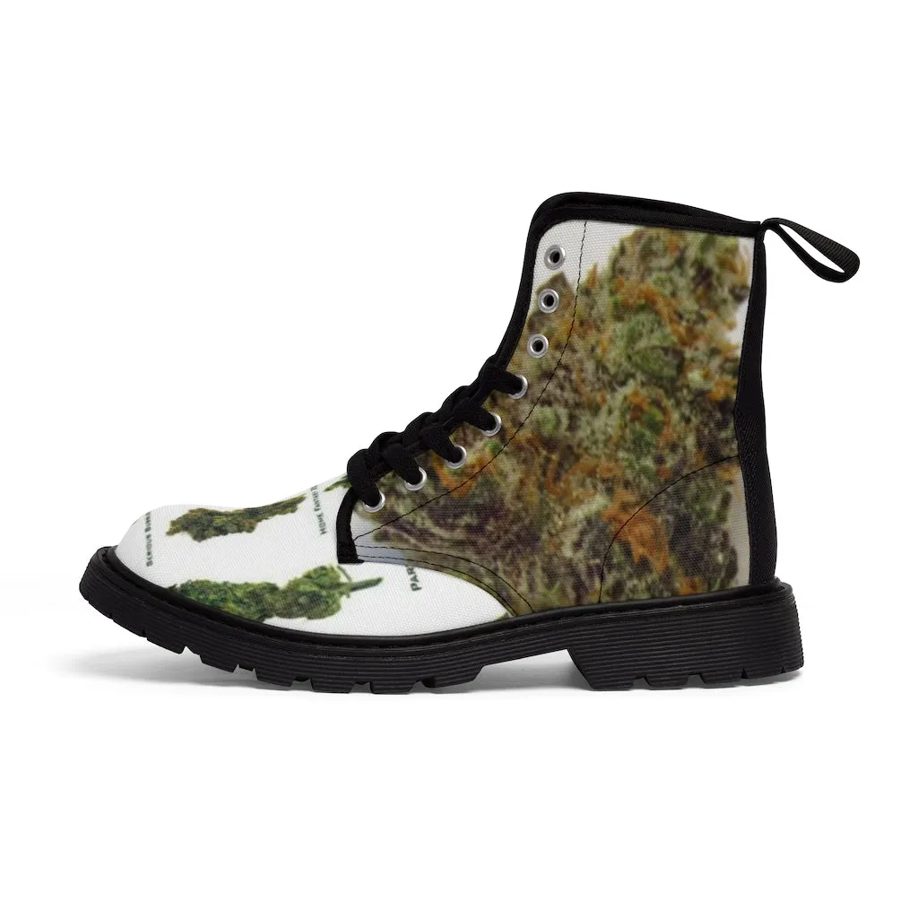 Canvas Boots AL BLUE DESIGNED ART WEED STRAINS