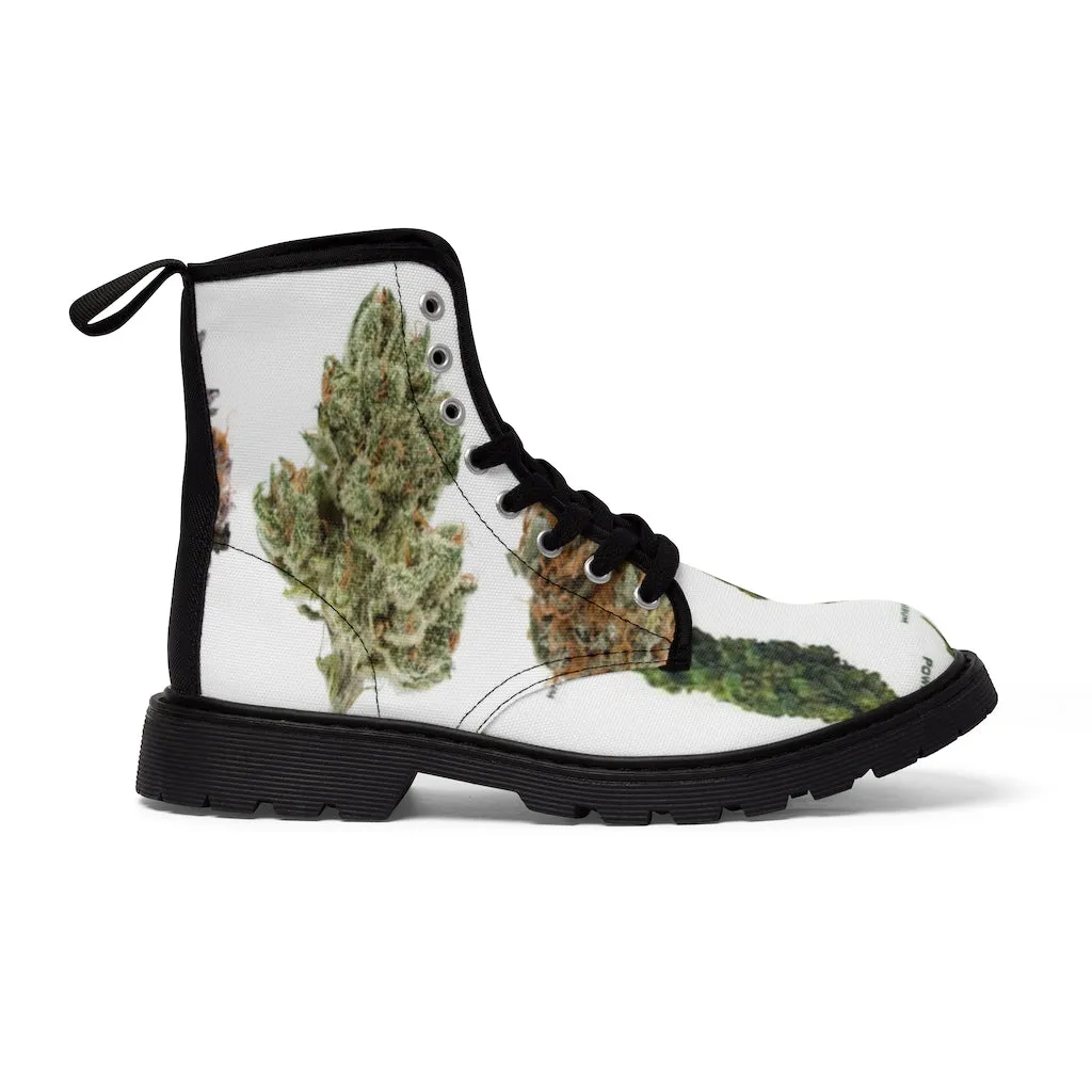 Canvas Boots AL BLUE DESIGNED ART WEED STRAINS