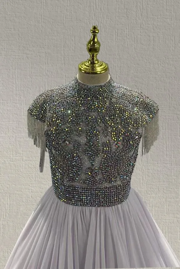 Cap Sleeve Glitz Beaded Miss Teen White Pageant Dress