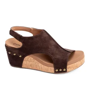 Carley in Chocolate Faux Suede by Corkys