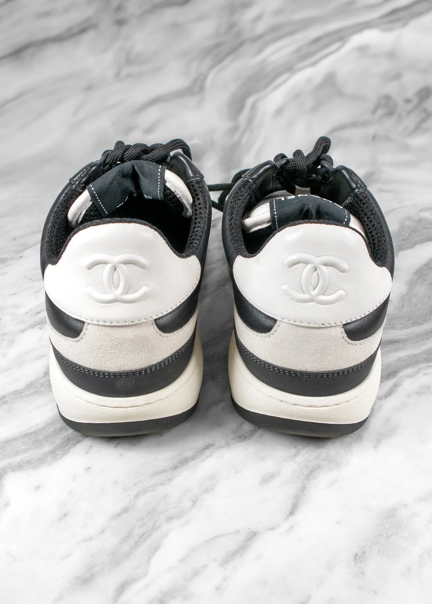 Chanel Lambskin Suede Calfskin Sneakers