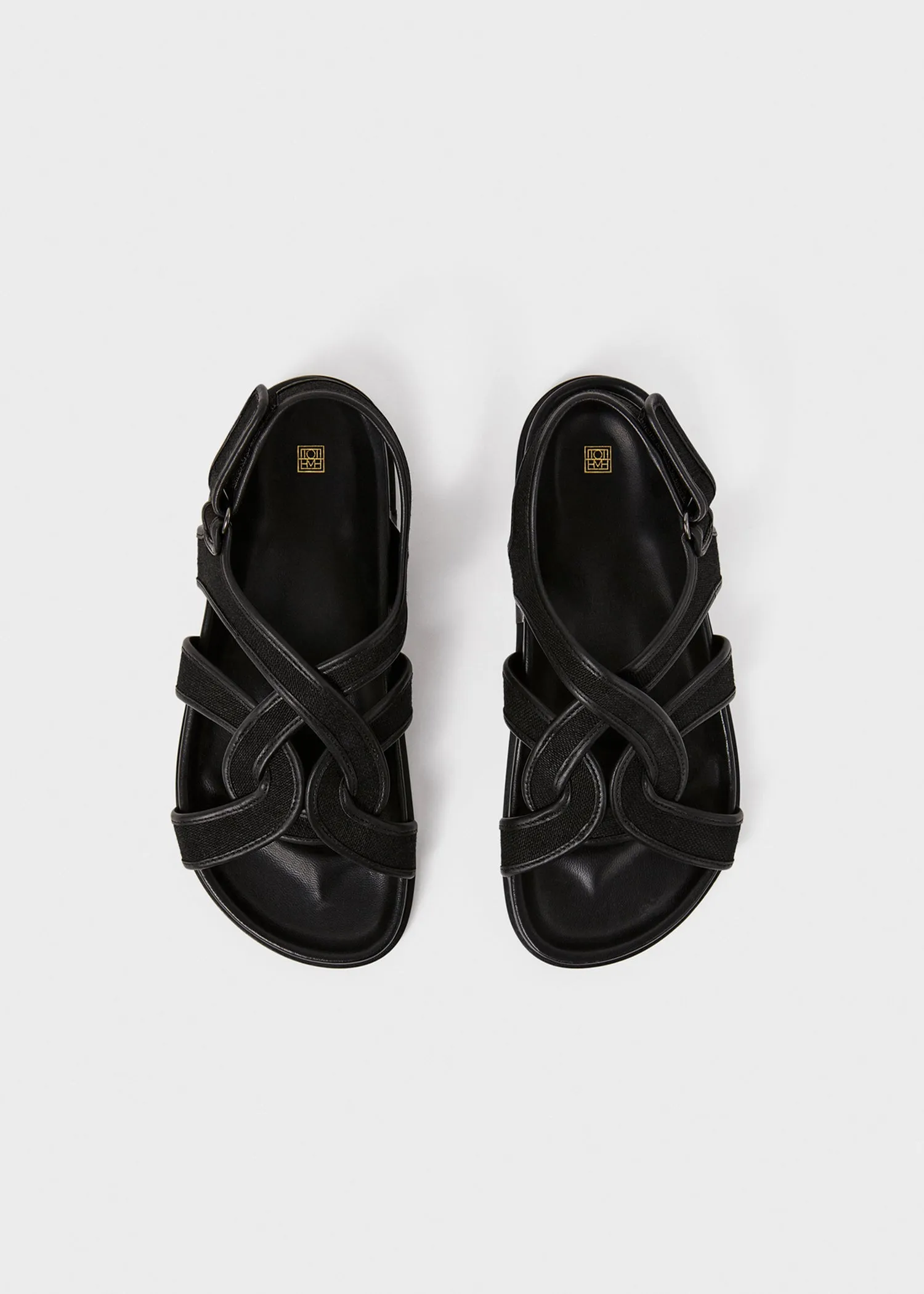 Chunky canvas sandals black