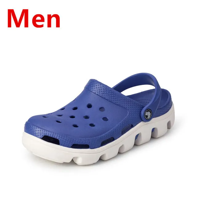 Clogs Men Beach Slippers Summer Rubber Sandals Hole Shoes Mules Flip Flops Pantufas Chinelos Garden Fashion Eva Zapatos Hombre