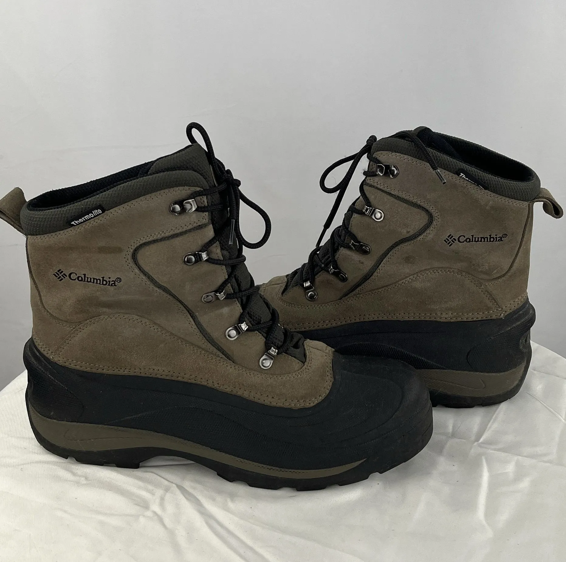 Columbia Men's Beige Black Cascadian Summit ll WR Snow Boot Boots Size 14