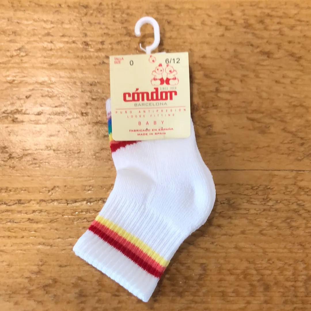 Condor Rainbow Stripe Terry Sole Sports Socks