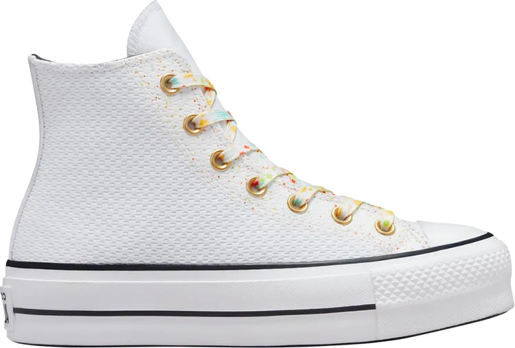 Converse Wmns Chuck Taylor All Star Lift Platform High Paint Splatter Sneakers - White