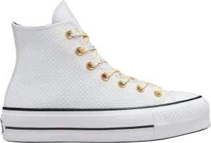 Converse Wmns Chuck Taylor All Star Lift Platform High Paint Splatter Sneakers - White