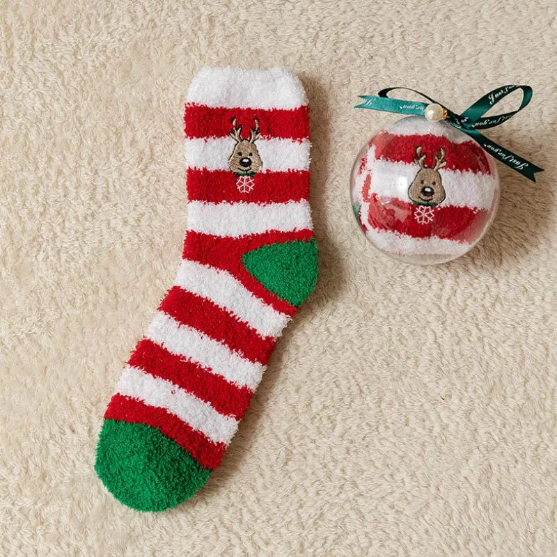 Creative Round Balls Gift Box With Christmas Socks