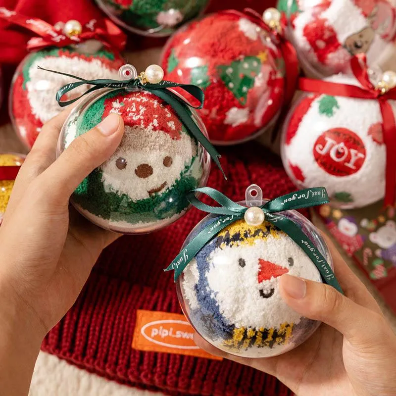 Creative Round Balls Gift Box With Christmas Socks