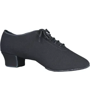 Dance America Orlando Men's Black Canvas Latin Dance Shoe with Cuban Heel and Split Sole