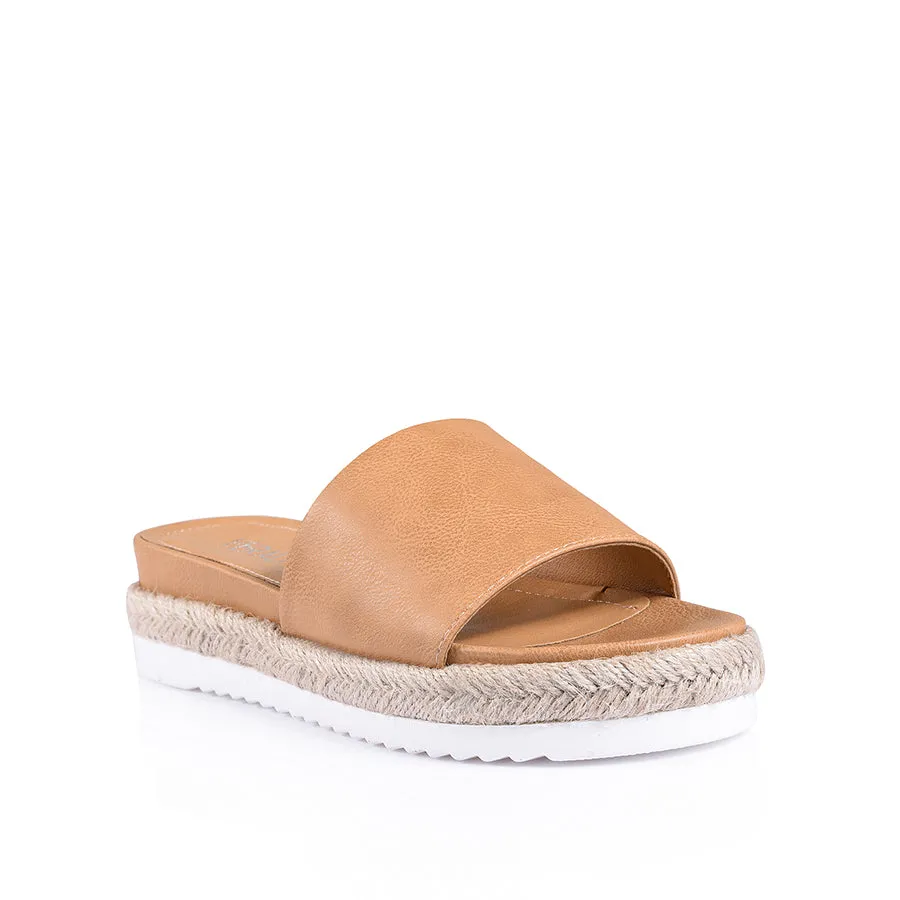 Declan Footbed Slides - Caramel