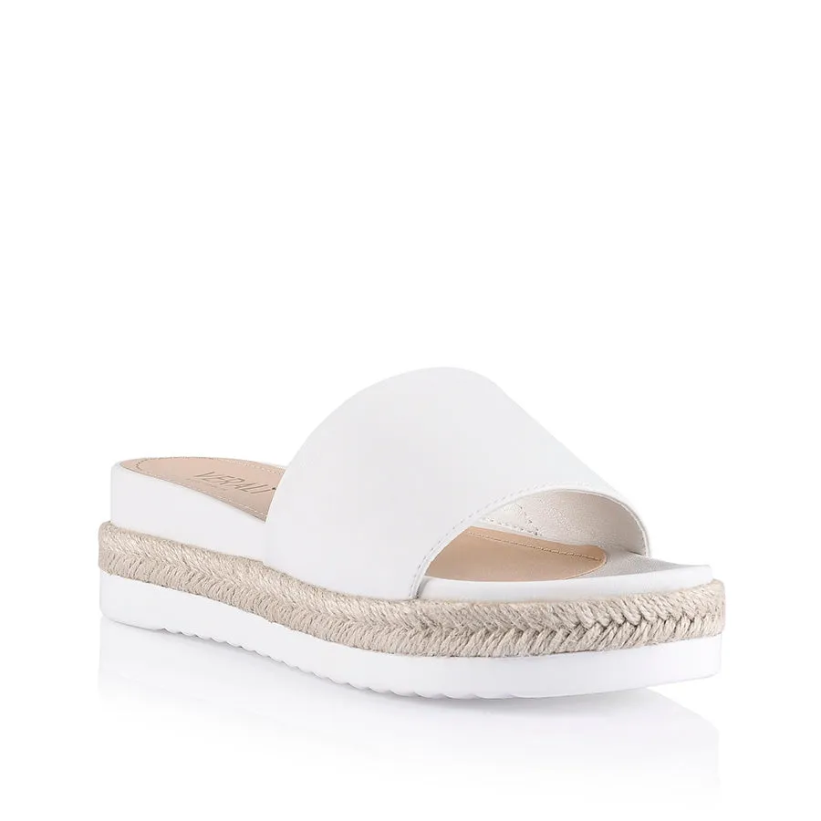 Declan Footbed Slides - White