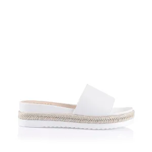 Declan Footbed Slides - White