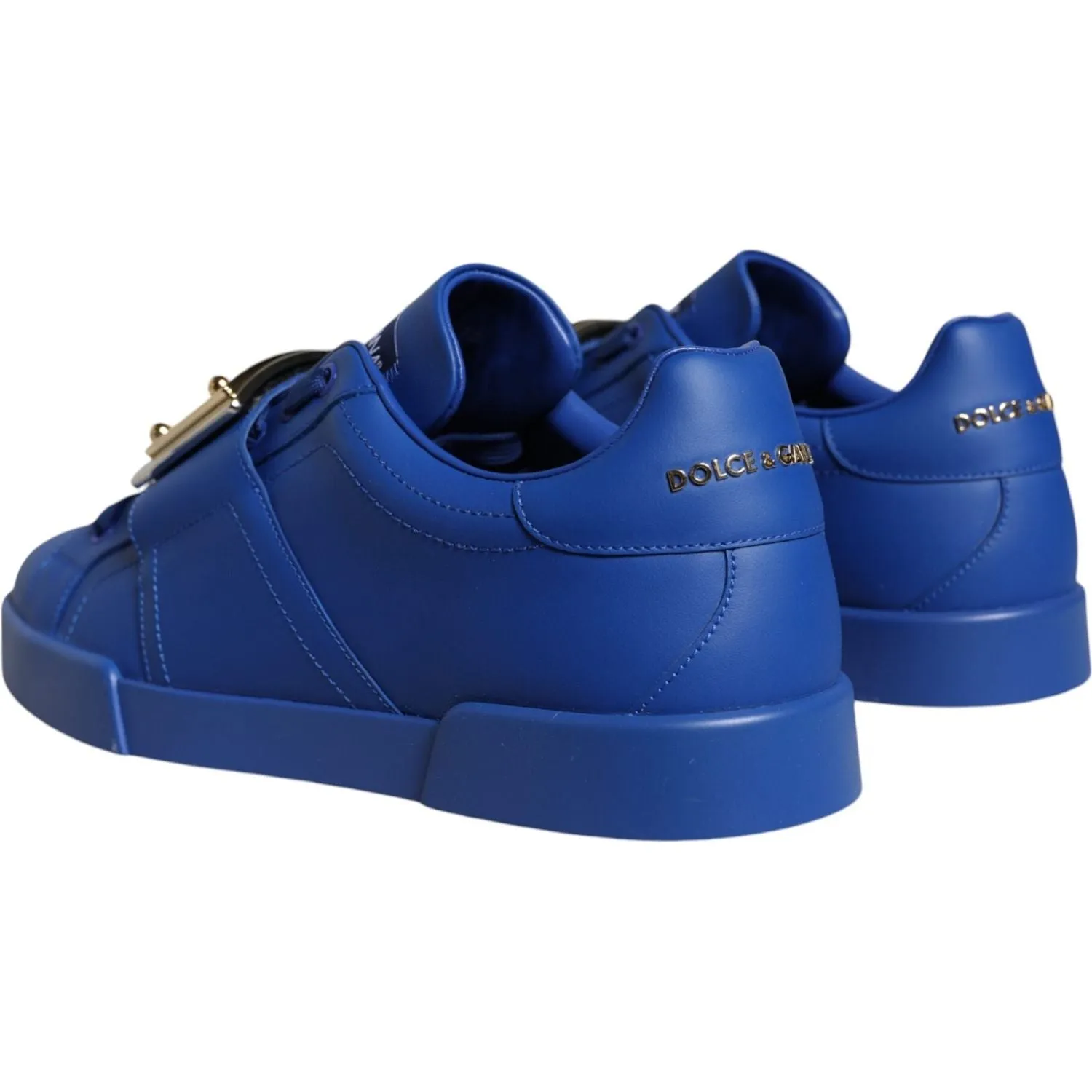 Dolce & Gabbana Blue Leather Low Top Portofino Sneakers Shoes