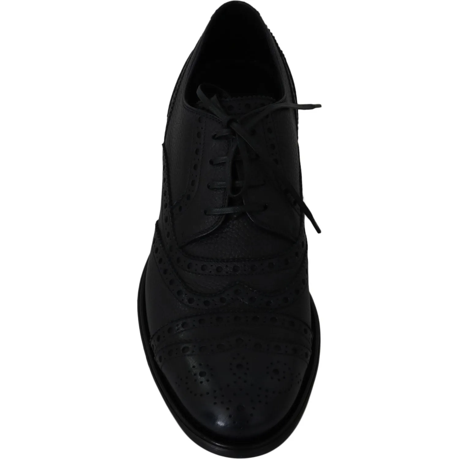 Dolce & Gabbana Elegant Dark Blue Wingtip Derby Dress Shoes