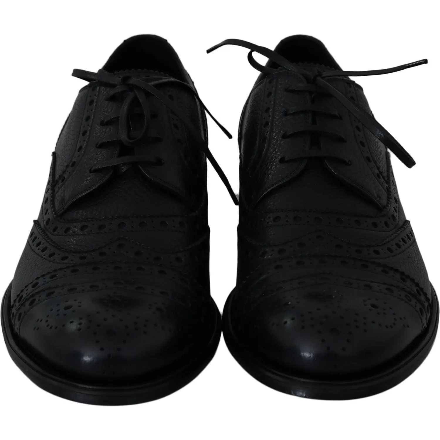 Dolce & Gabbana Elegant Dark Blue Wingtip Derby Dress Shoes