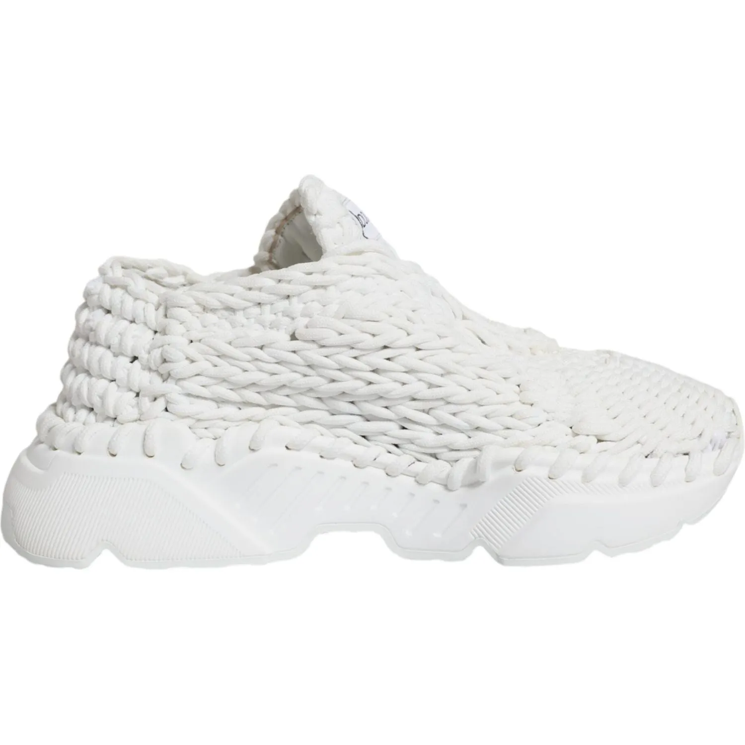 Dolce & Gabbana White Knitted Daymaster Sneakers Shoes