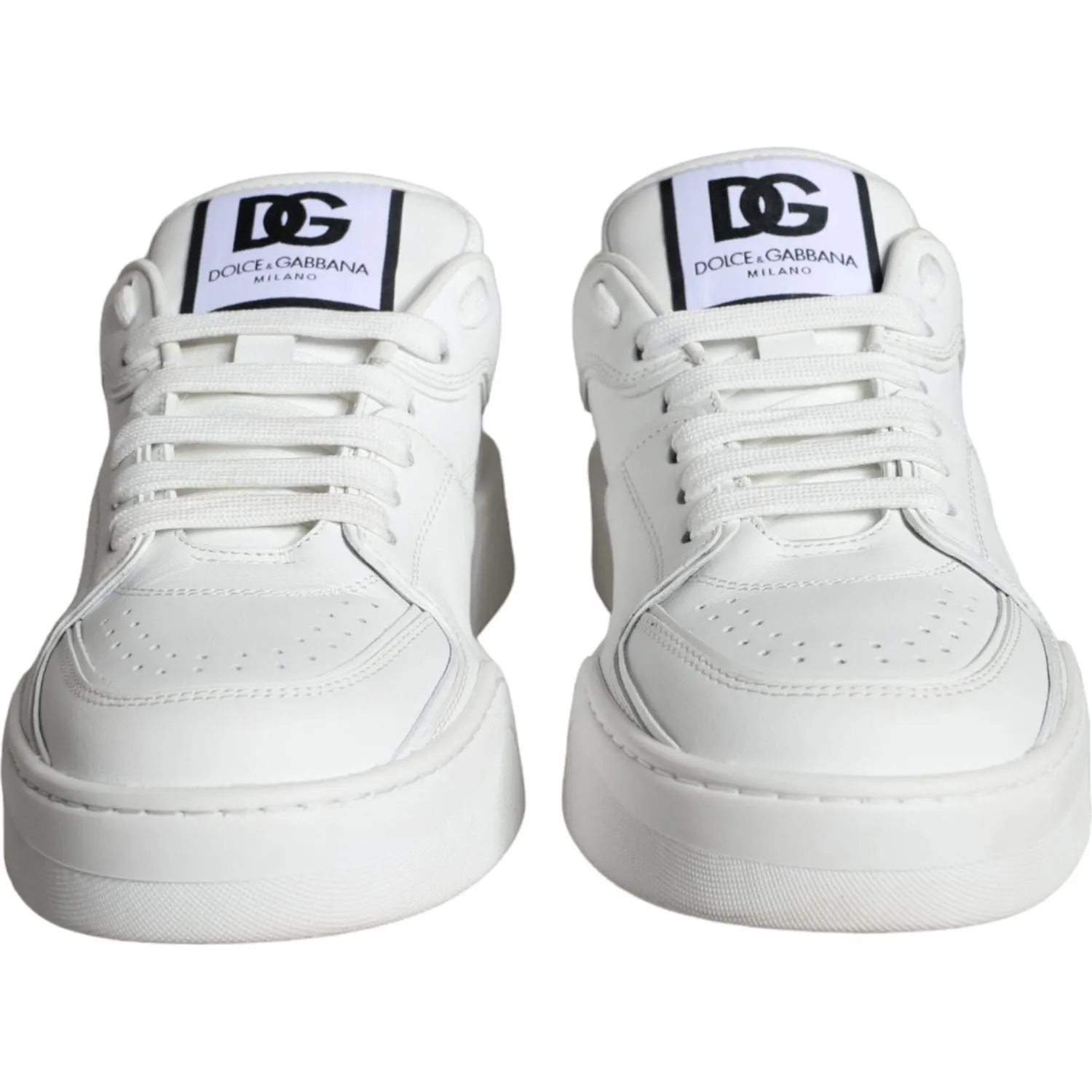 Dolce & Gabbana White Miami Leather Low Top Sneakers Shoes