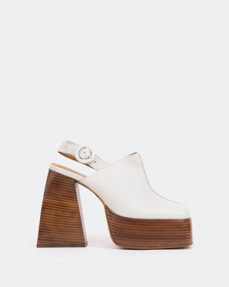 Dolphin, Off White Leather/Cuir Blanc Cassé