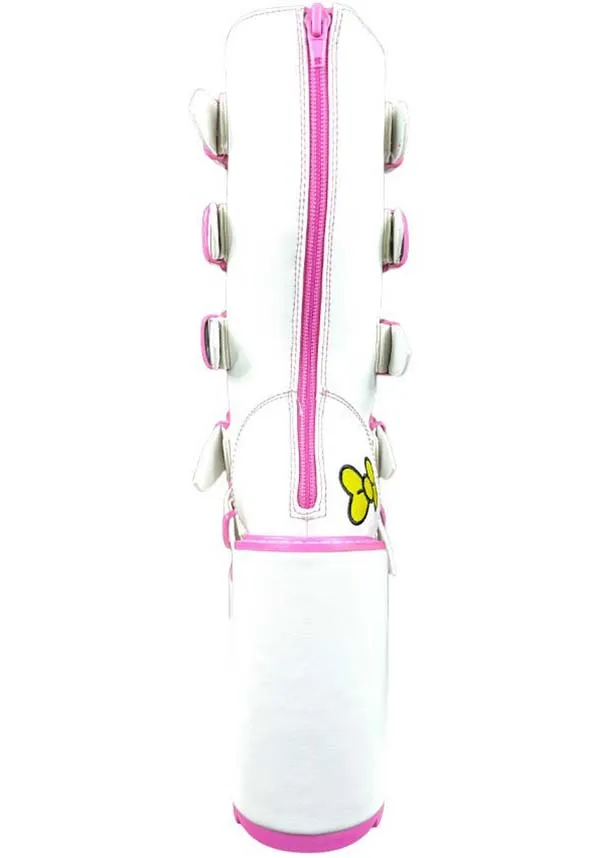 Dune My Melody [White/Pink] | PLATFORM BOOTS [PREORDER]