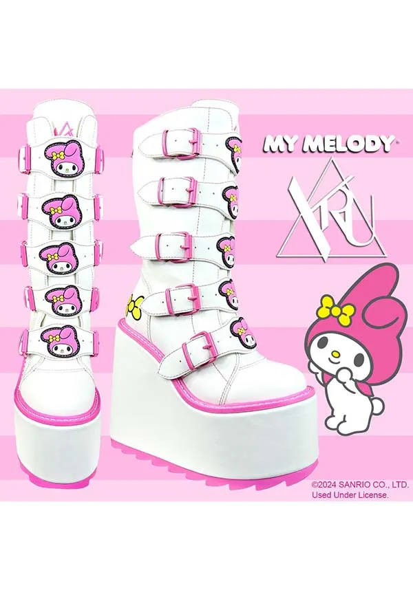 Dune My Melody [White/Pink] | PLATFORM BOOTS [PREORDER]