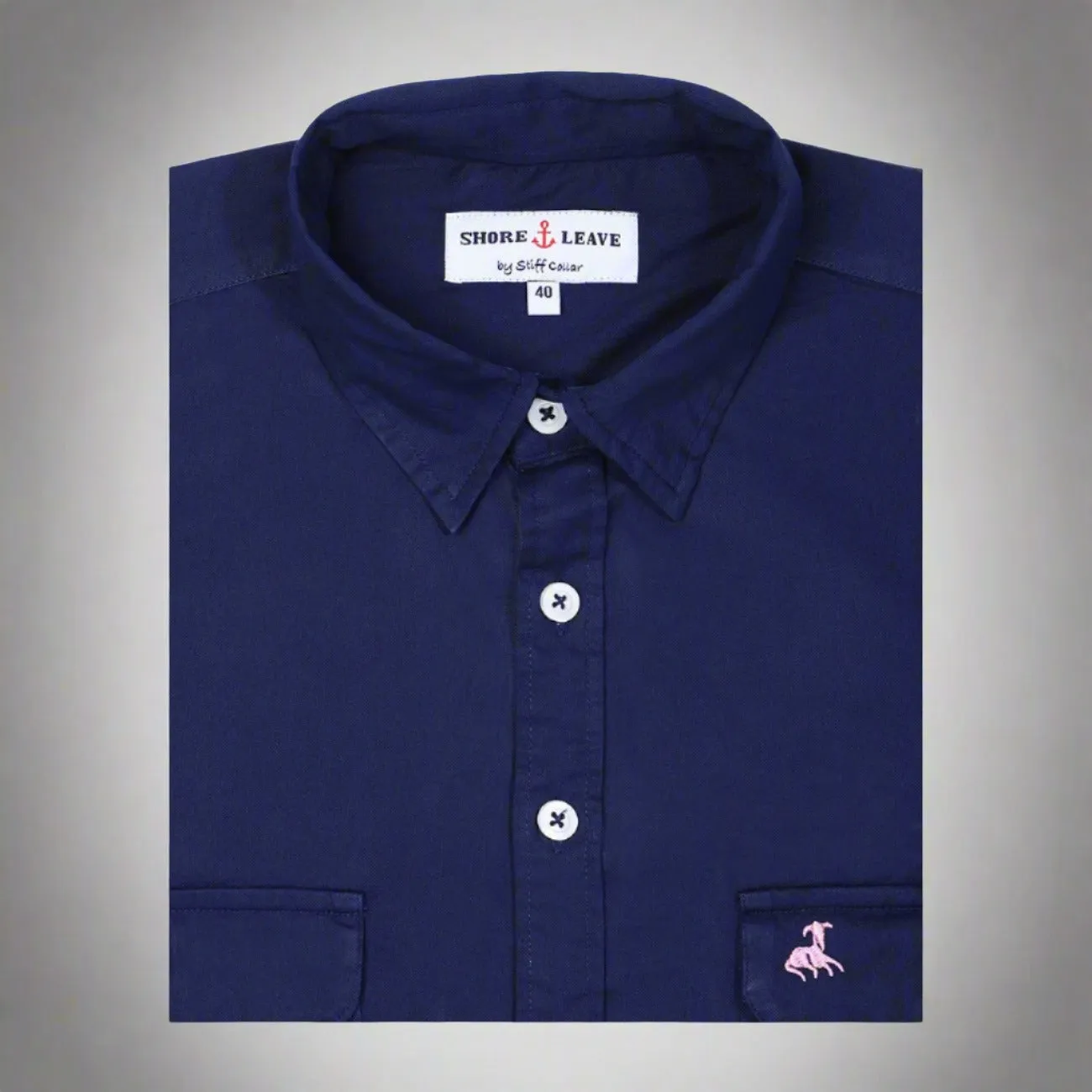 Electric Navy Twill Slim Fit Shirt