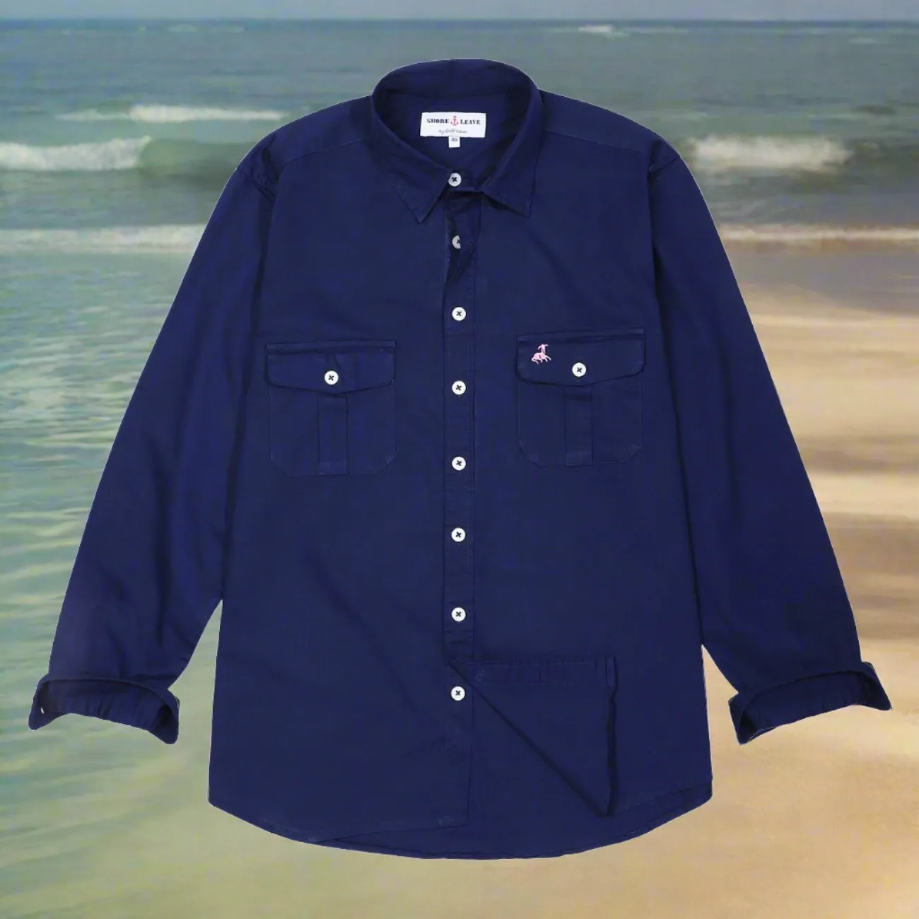 Electric Navy Twill Slim Fit Shirt