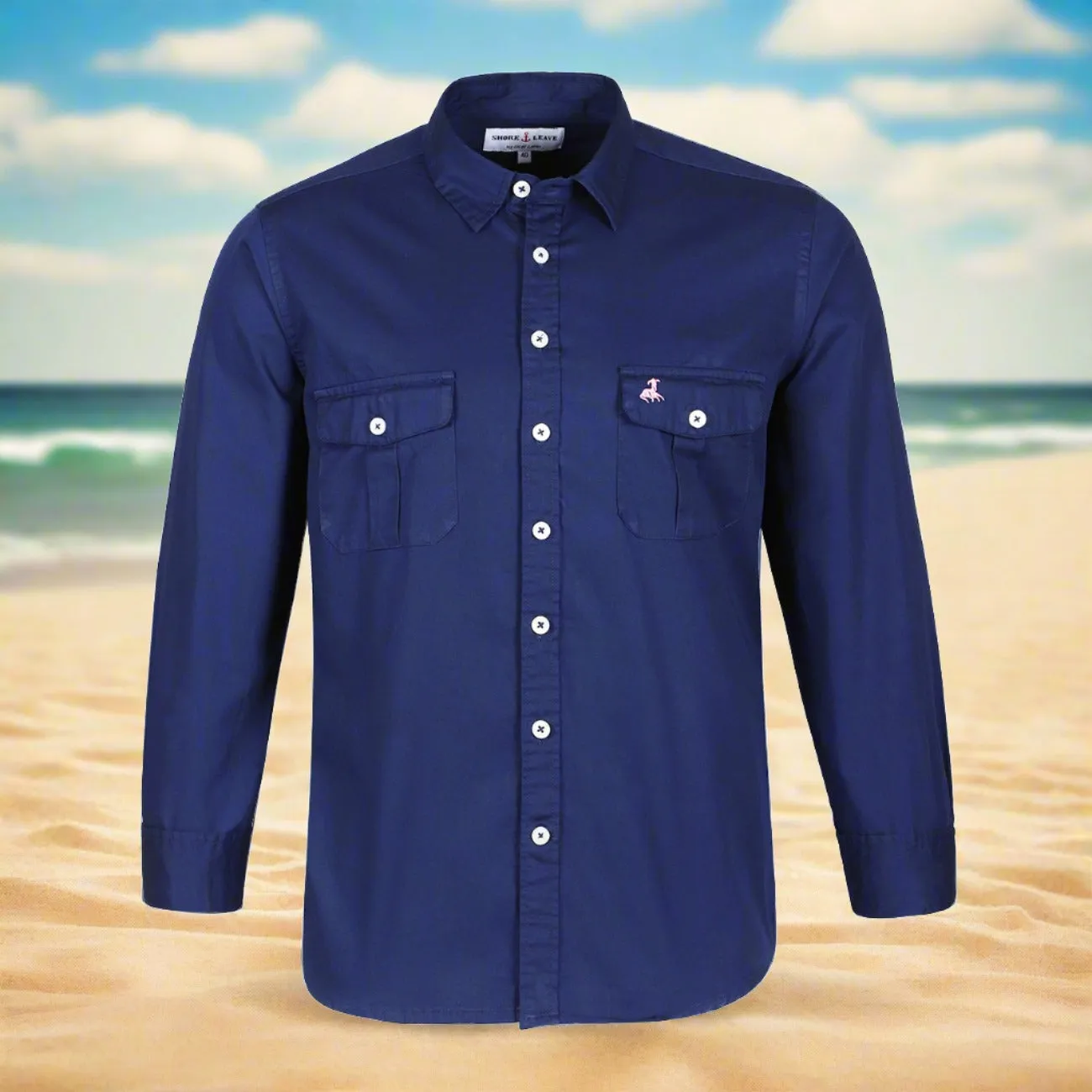 Electric Navy Twill Slim Fit Shirt