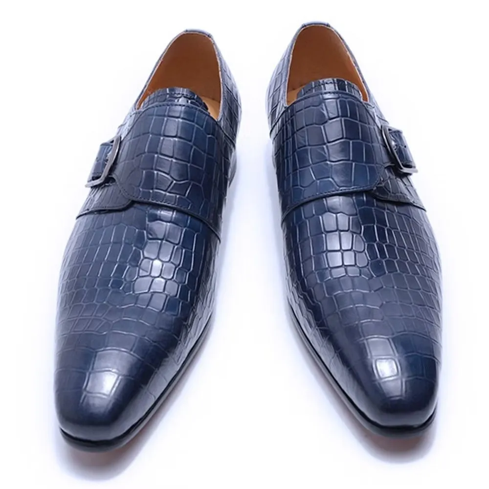 Elegant CrocLuxe Croc Monkstrap Dress Shoes