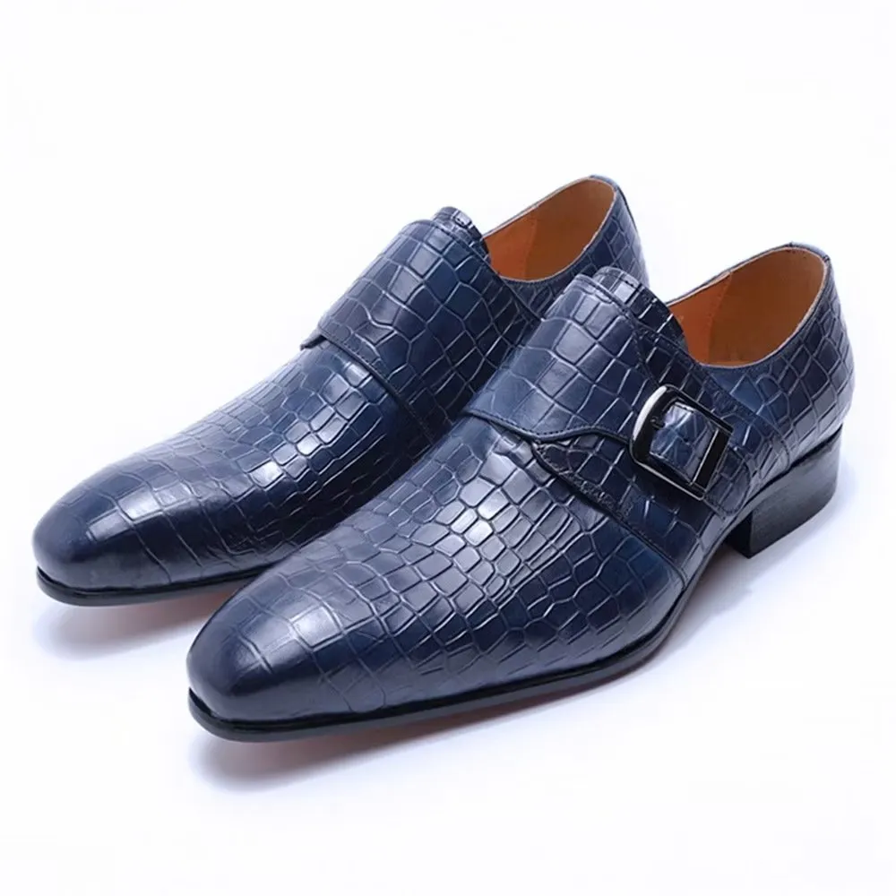 Elegant CrocLuxe Croc Monkstrap Dress Shoes