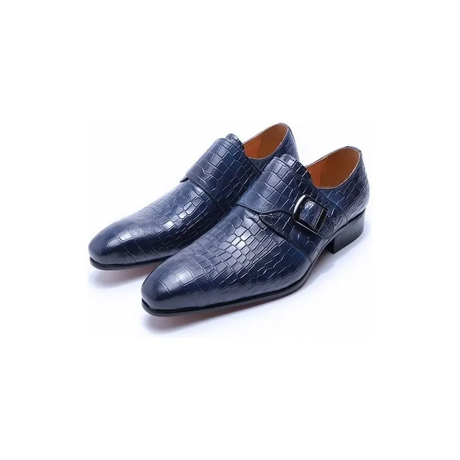 Elegant CrocLuxe Croc Monkstrap Dress Shoes