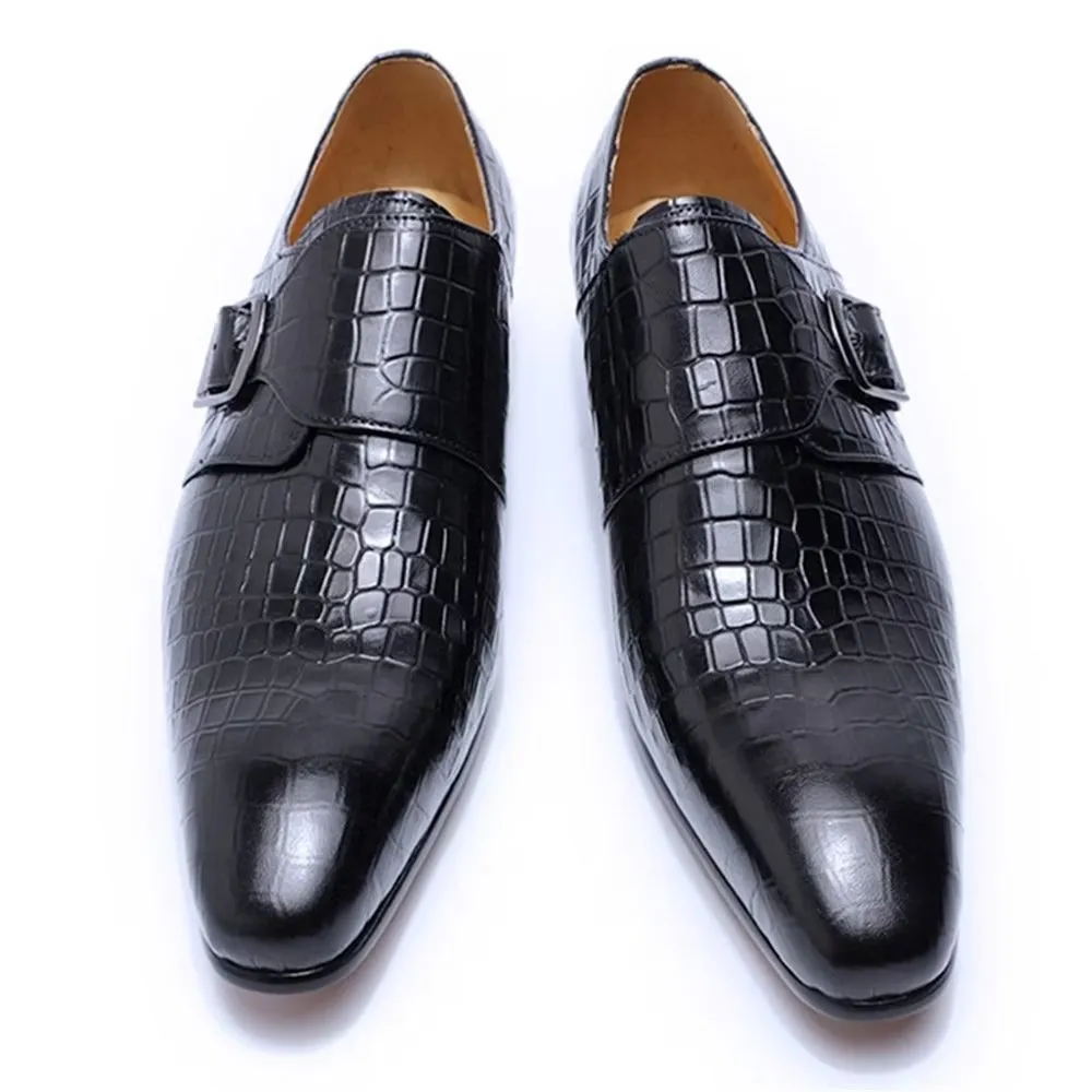 Elegant CrocLuxe Croc Monkstrap Dress Shoes