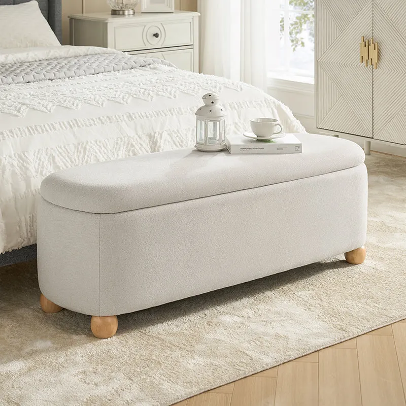 Gabino Functional Storage Bench with Solid Wood Legs and Waterproof Fabric