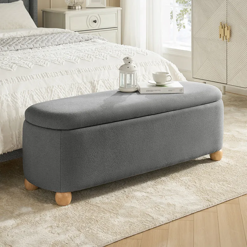 Gabino Functional Storage Bench with Solid Wood Legs and Waterproof Fabric