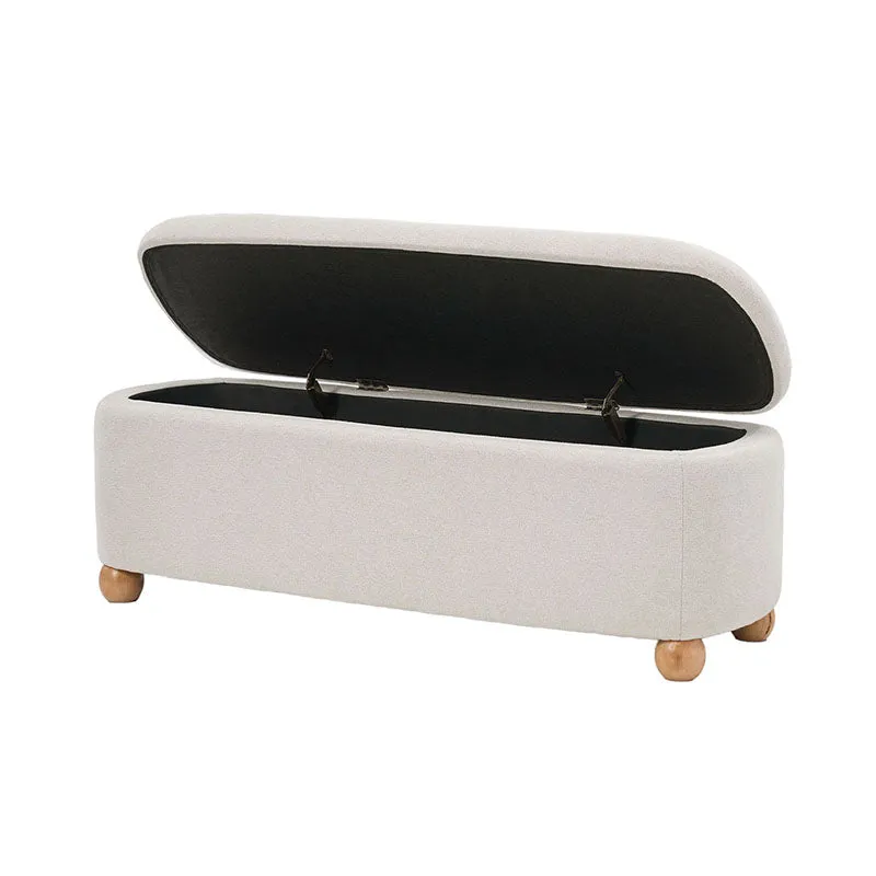 Gabino Functional Storage Bench with Solid Wood Legs and Waterproof Fabric