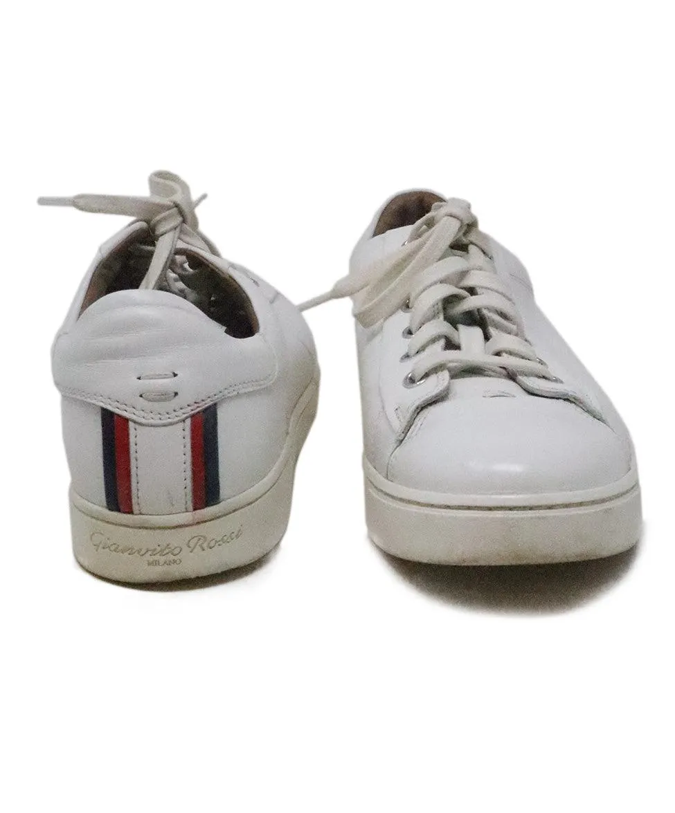 Gianvito Rossi White Leather Sneakers sz 8