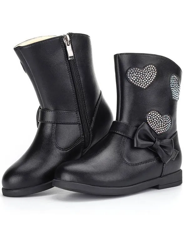 Girls Heart to Heart Ankle Boots By Liv and Mia